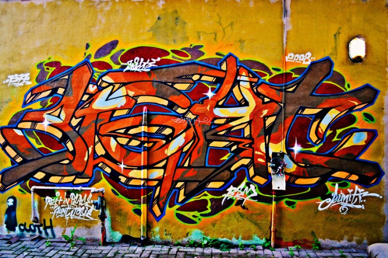 Vivid Colours of Graffiti Wall in Toronto