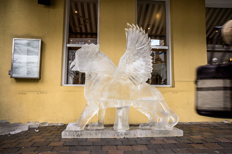 Sphynx ice statue