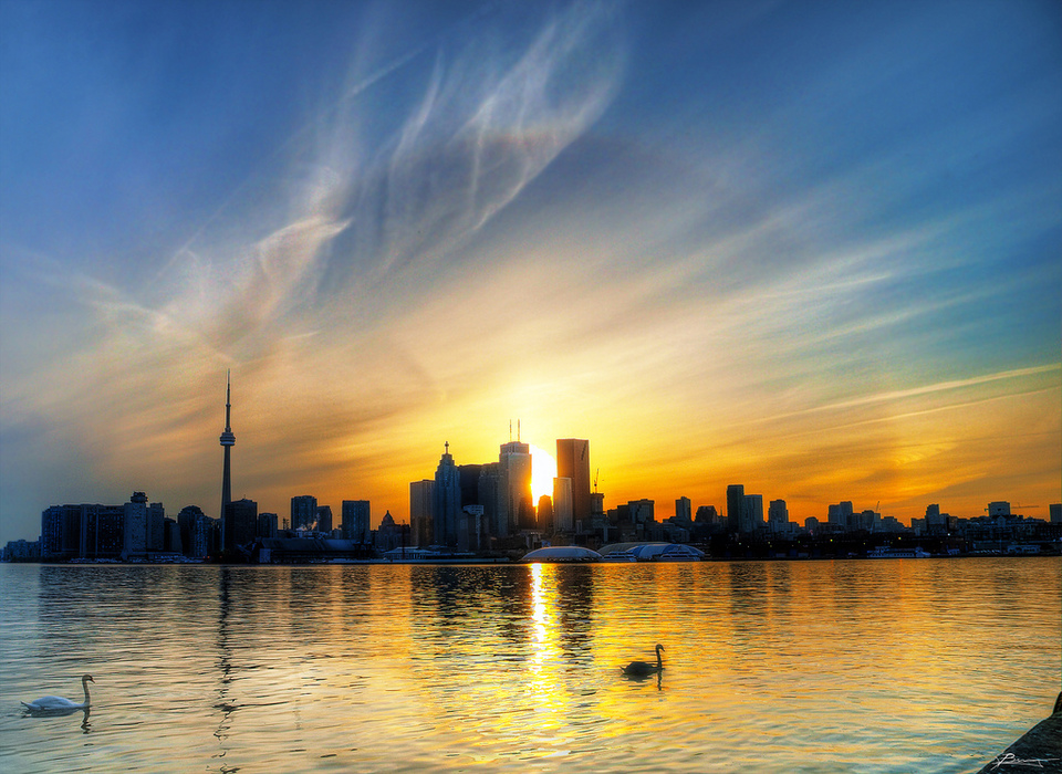 Colorful Sunset In Toronto