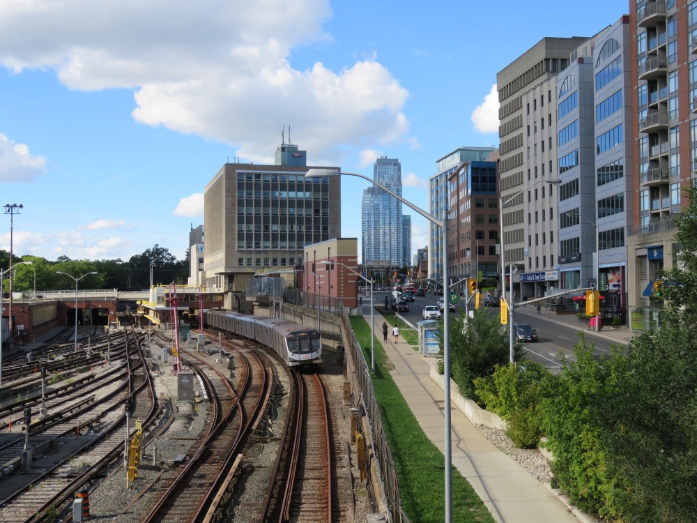Looking north to Davisville Station and yards by Sean_Marshall