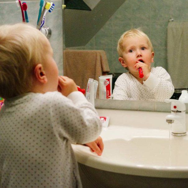 Constantin brushing his teeth
