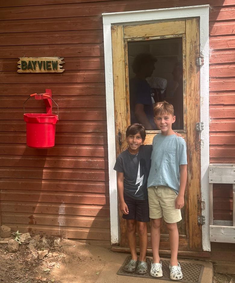 Tommy (on the right) and his cousin at Camp Ponacka